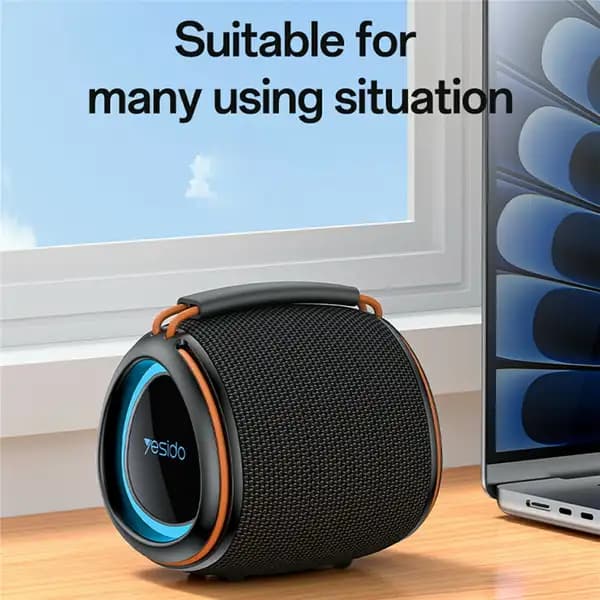 اسپیکر بلوتوثی یسیدو مدل YESIDO YSW40 8W Portable Subwoofer TWS RGB Light — تصویر ۵