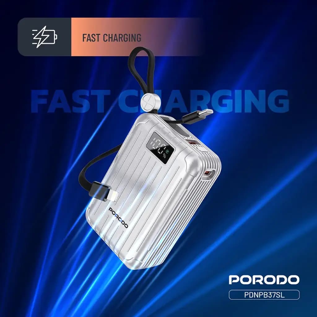 پاوربانک 10000 هزار 20 وات پرودو مدل PORODO PETITE 10000mAhPD 20W DISPLAY — تصویر ۵