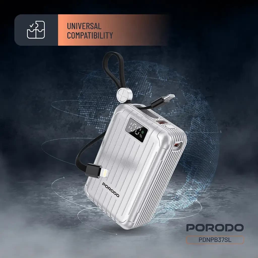 پاوربانک 20000 هزار 20 وات پرودو مدل PORODO PETITE 20000mah PD 20W DISPLAY — تصویر ۷