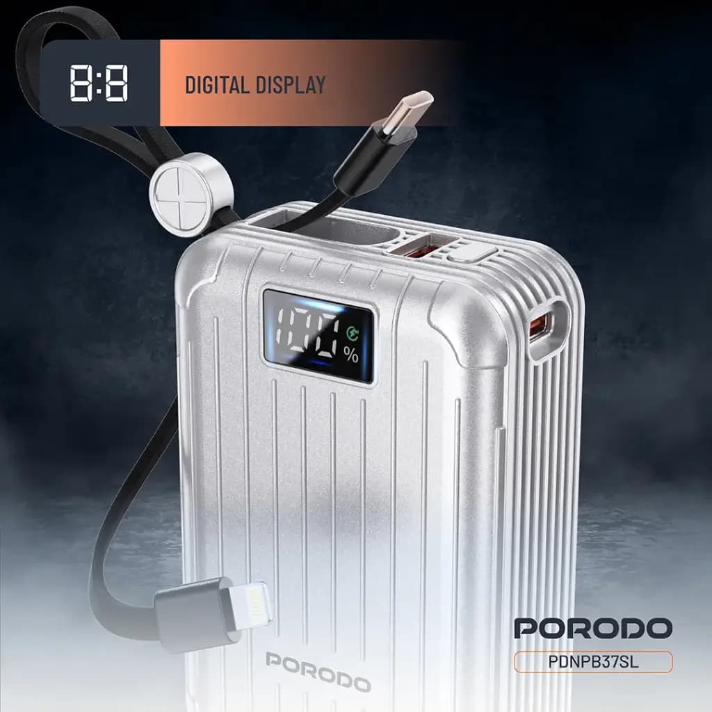 پاوربانک 20000 هزار 20 وات پرودو مدل PORODO PETITE 20000mah PD 20W DISPLAY — تصویر ۸