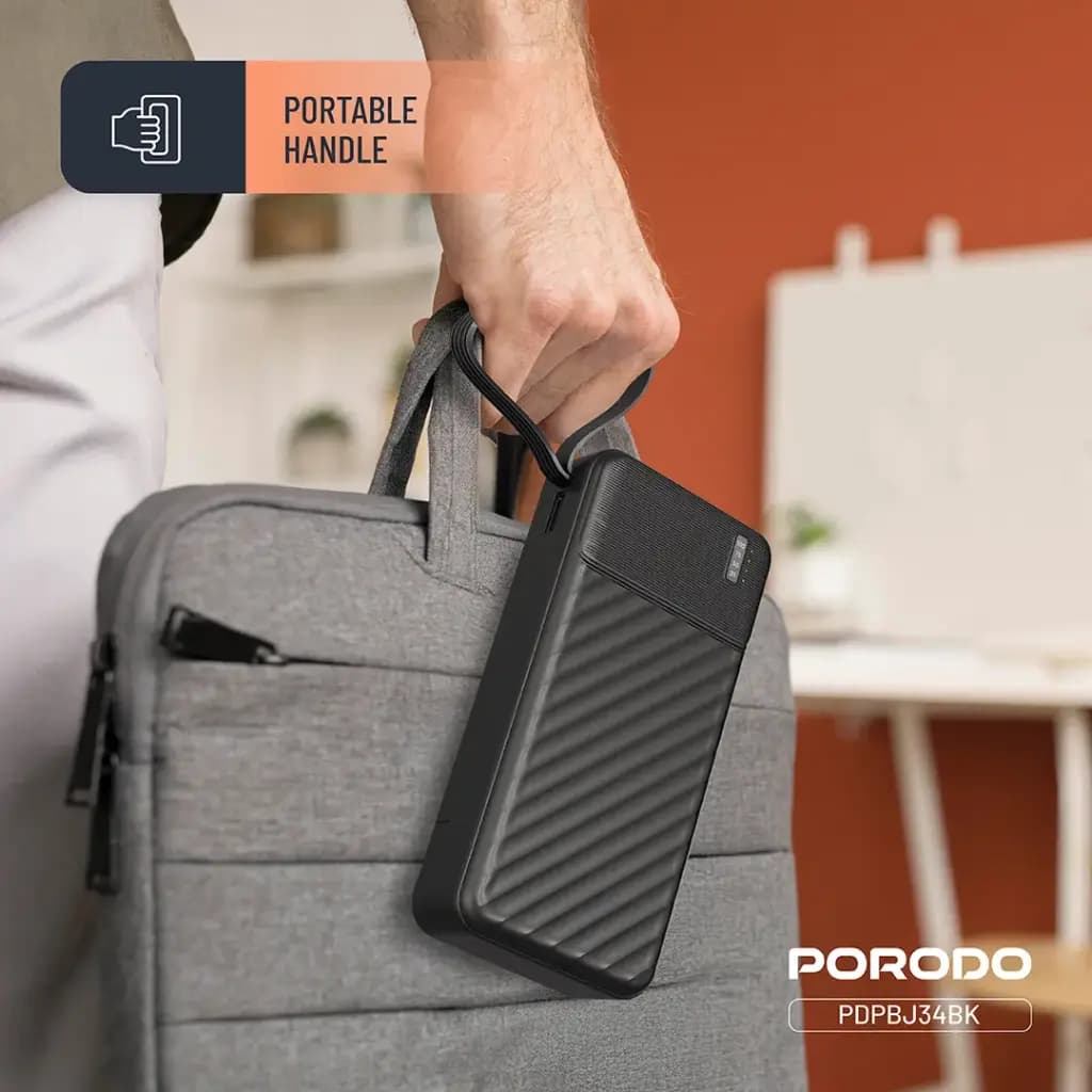 پاوربانک 20000 هزار 10 وات پیانو پرودو مدل Porodo Piano 20000mAh 10w PDPBJ34BK — تصویر ۵