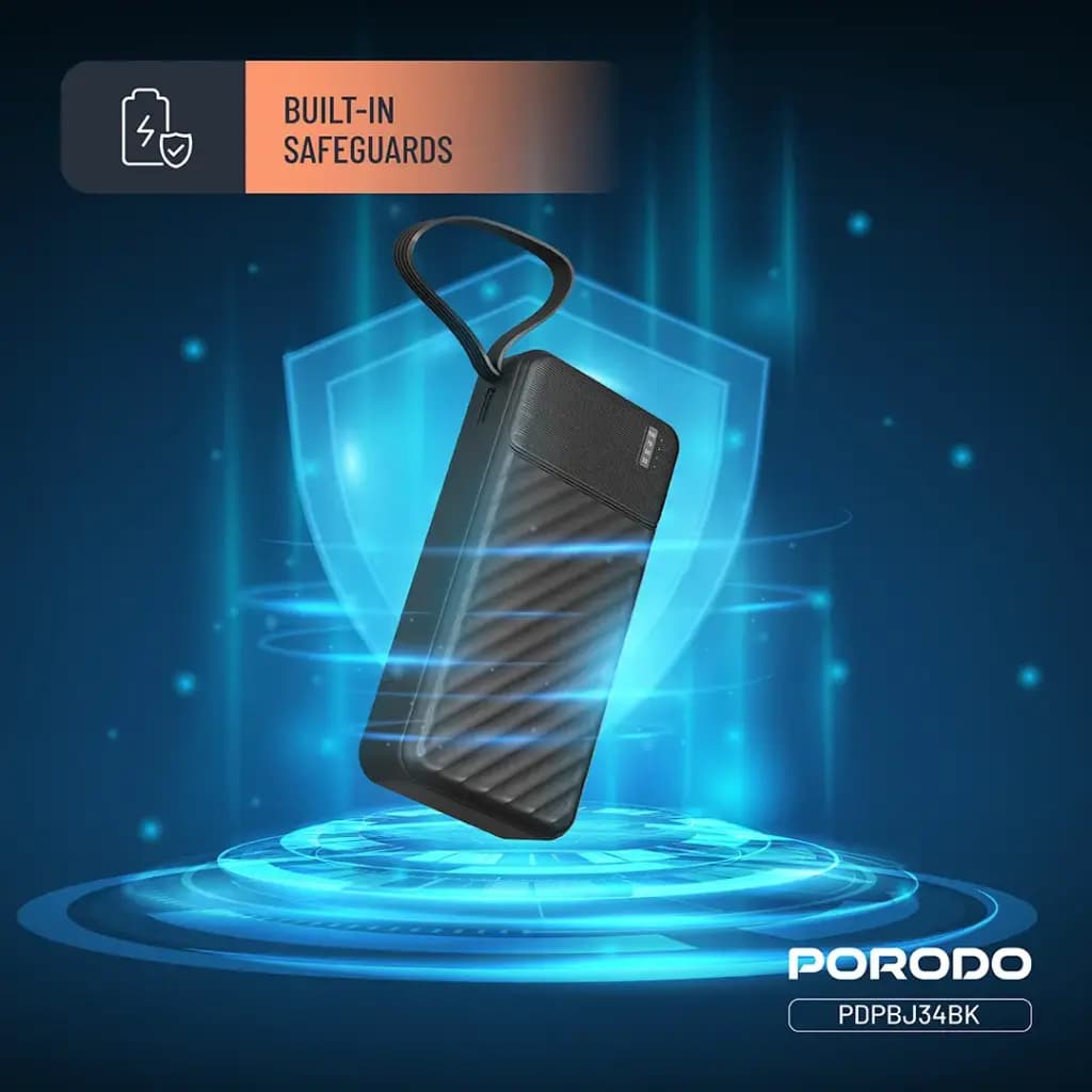پاوربانک 20000 هزار 10 وات پیانو پرودو مدل Porodo Piano 20000mAh 10w PDPBJ34BK — تصویر ۷
