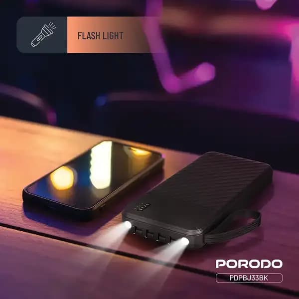 پاوربانک 10000 هزار 10 وات پیانو پرودو مدل Porodo Piano 10000mAh 10w PDPBJ33BK — تصویر ۷