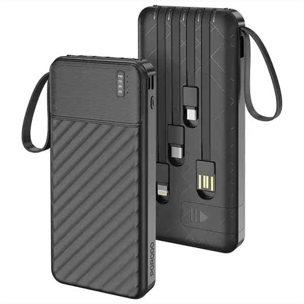 پاوربانک 10000 هزار 10 وات پیانو پرودو مدل Porodo Piano 10000mAh 10w PDPBJ33BK