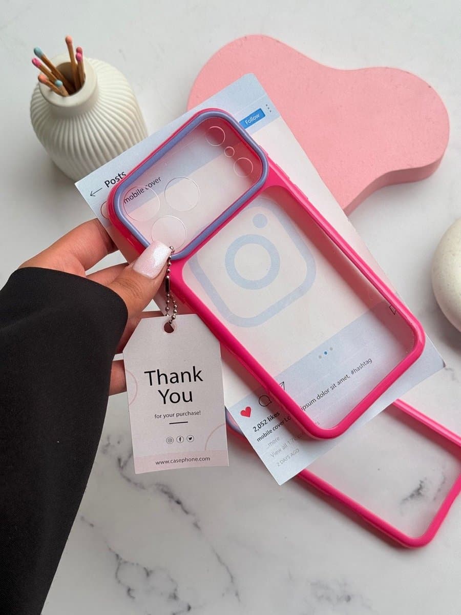 قاب Pink Frame (کدC2333) مناسب برای iPhone 15Promax