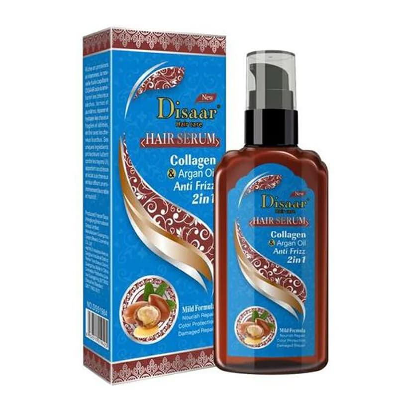 سرم مو دو کاره روغن آرگان کلاژن و کراتین دیسار حجم 120 میلی لیتر