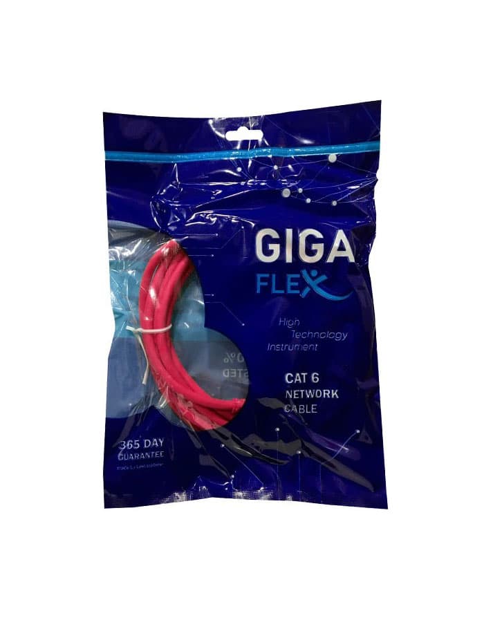 کابل شبکه 3 متری Cat6 گیگافلکس مدل G AFLEX- Cat6UTP3M قرمز رنگ- سرعت و پایداری در اتصال — تصویر ۲
