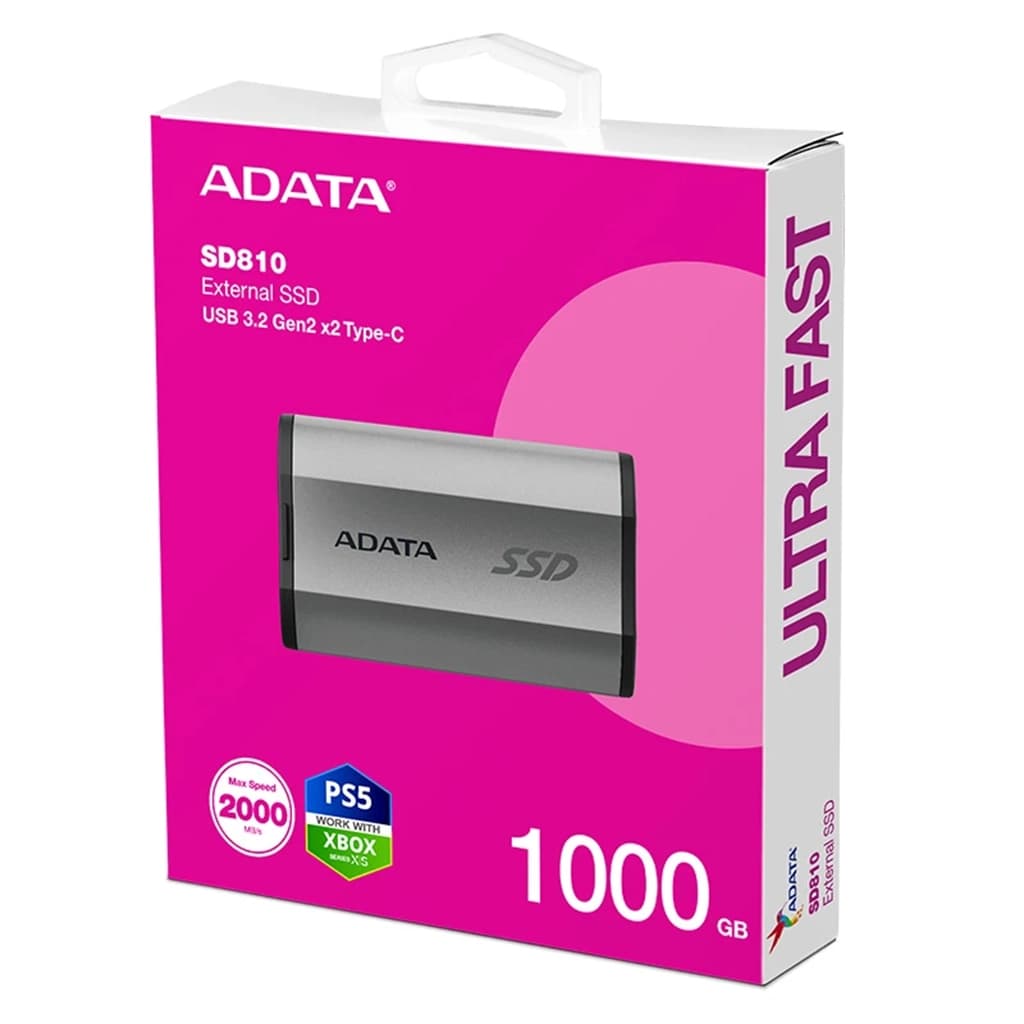 حافظه SSD اکسترنال ای دیتا مدل ADATA SD810 با ظرفیت 1 ترابایت رنگ نقره ای — تصویر ۵