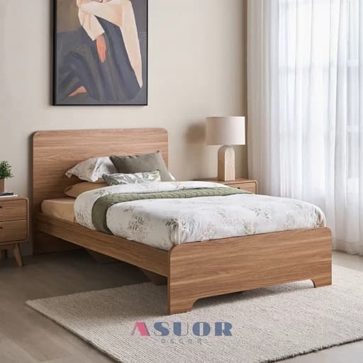 تخت T9005 سایز 90 در 200 mdf با کفه مبلمان فرنا مدل 1143750
