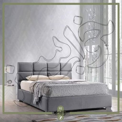تخت باکس ثابت دو نفره باتاج مربعی 180 در 2 یک تیکه مبلمان فرنا مدل 1143633