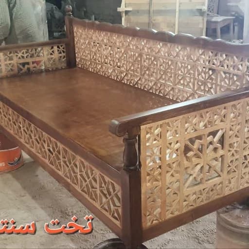 تخت سنتی چوبی تمام گره طرح افرا. هزینه ارسال بصورت پس کرایه مبلمان فرنا مدل 1143627
