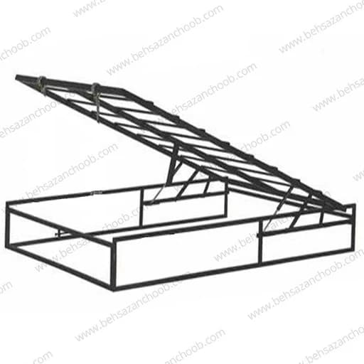 کفی تخت خواب دو نفره تمام کلاف جکدار base 5 مبلمان فرنا مدل 1143615