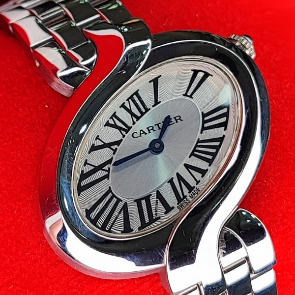 ساعت مچی زنانه کارتیر بیضی بند استیل نقره ای (Cartier) — تصویر ۴
