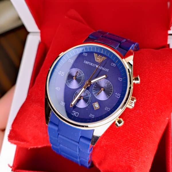 ساعت مچی امپریو آرمانی مردانه آبی سه موتوره (Emporio Armani Chronograph) — تصویر ۳