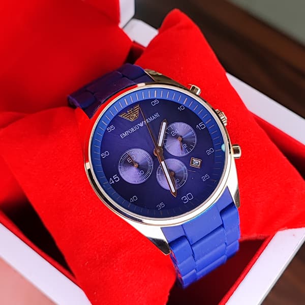ساعت مچی امپریو آرمانی مردانه آبی سه موتوره (Emporio Armani Chronograph)