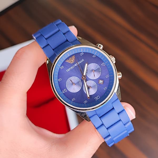 ساعت مچی امپریو آرمانی مردانه آبی سه موتوره (Emporio Armani Chronograph) — تصویر ۷