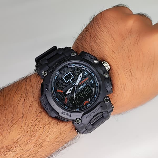 ساعت مچی کاسیو جی شاک دو زمانه دکمه دیلایت پایین مشکی G-Shock (دو موتوره) — تصویر ۶