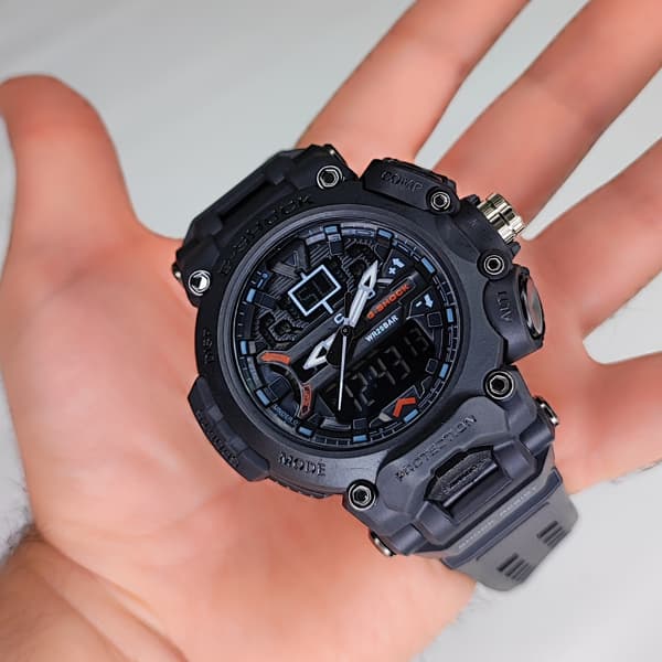 ساعت مچی کاسیو جی شاک دو زمانه دکمه دیلایت پایین مشکی G-Shock (دو موتوره) — تصویر ۵