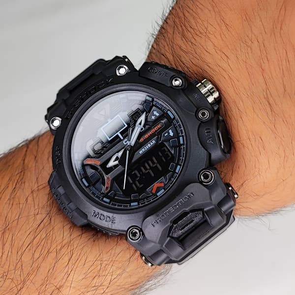 ساعت مچی کاسیو جی شاک دو زمانه دکمه دیلایت پایین مشکی G-Shock (دو موتوره)
