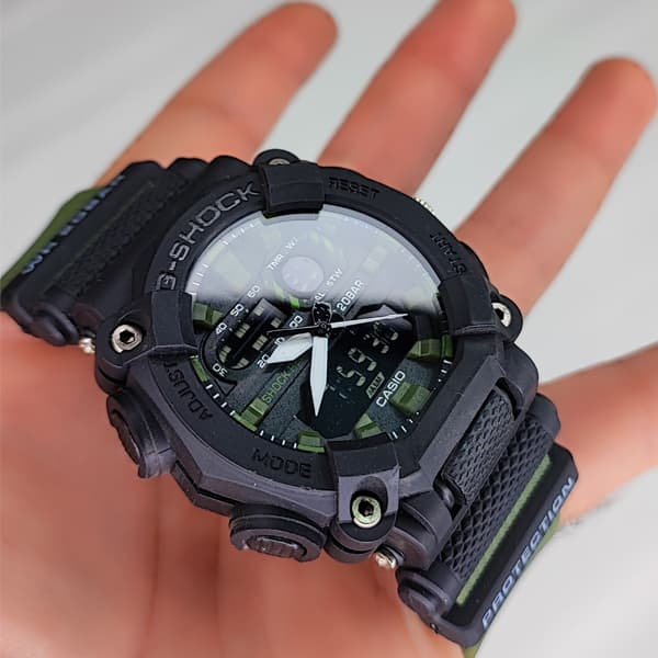 ساعت مچی کاسیو جی شاک دو زمانه مشکی سبز G-Shock (دو موتوره) — تصویر ۵