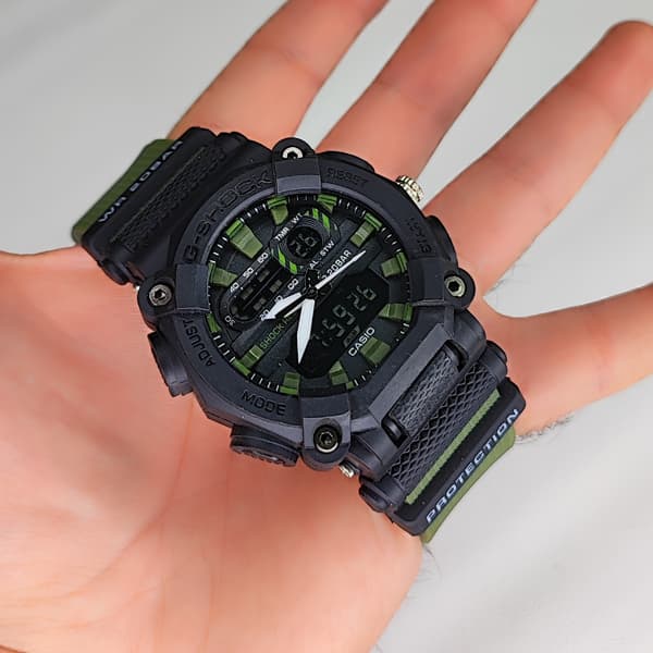 ساعت مچی کاسیو جی شاک دو زمانه مشکی سبز G-Shock (دو موتوره) — تصویر ۳
