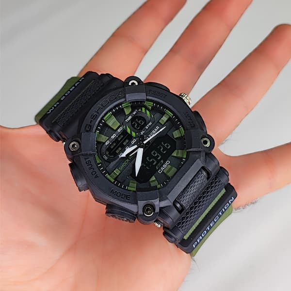 ساعت مچی کاسیو جی شاک دو زمانه مشکی سبز G-Shock (دو موتوره) — تصویر ۴
