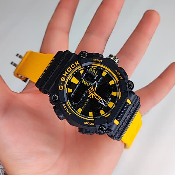 ساعت مچی کاسیو جی شاک دو زمانه زرد مشکی G-Shock (دو موتوره) — تصویر ۸