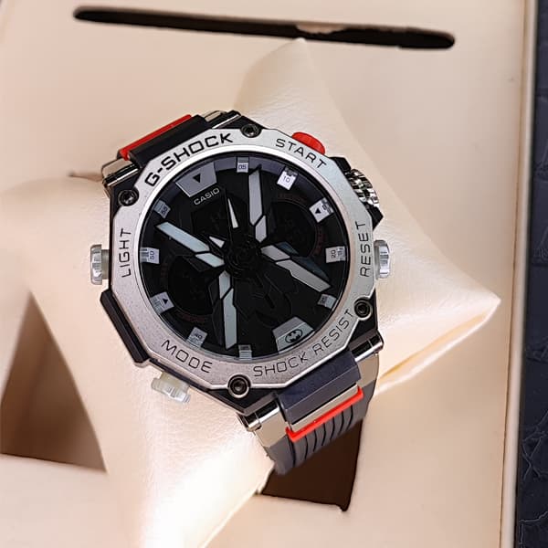 ساعت مچی کاسیو جی شاک ایکس دو زمانه نقره ای مشکی G-Shock (دو موتوره) — تصویر ۸