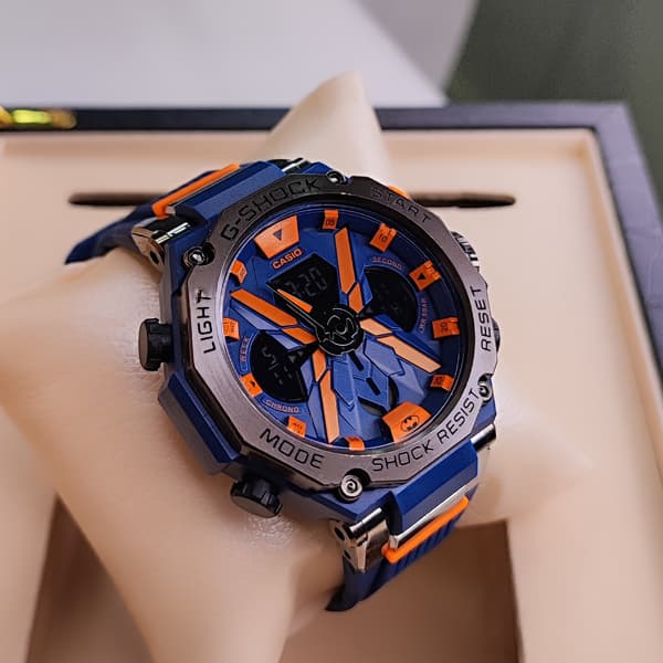 ساعت مچی کاسیو جی شاک ایکس دو زمانه آبی نارنجی G-Shock (دو موتوره) — تصویر ۳
