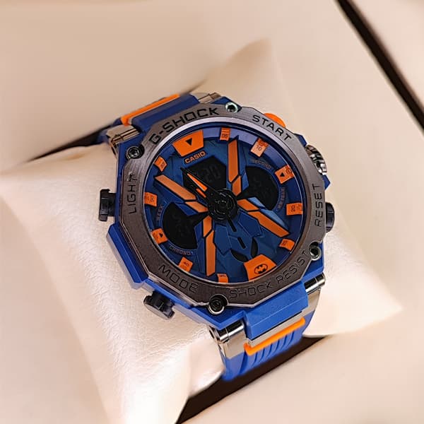 ساعت مچی کاسیو جی شاک ایکس دو زمانه آبی نارنجی G-Shock (دو موتوره)