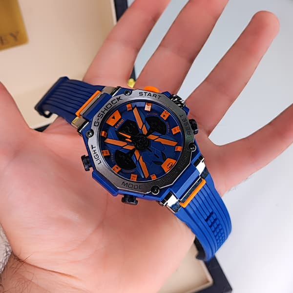 ساعت مچی کاسیو جی شاک ایکس دو زمانه آبی نارنجی G-Shock (دو موتوره) — تصویر ۸