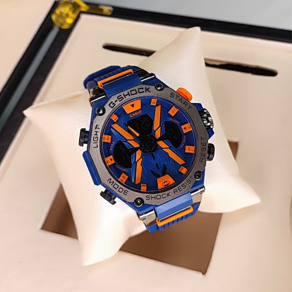 ساعت مچی کاسیو جی شاک ایکس دو زمانه آبی نارنجی G-Shock (دو موتوره) — تصویر ۵