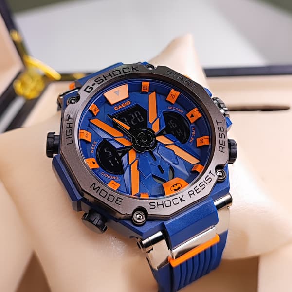 ساعت مچی کاسیو جی شاک ایکس دو زمانه آبی نارنجی G-Shock (دو موتوره) — تصویر ۴