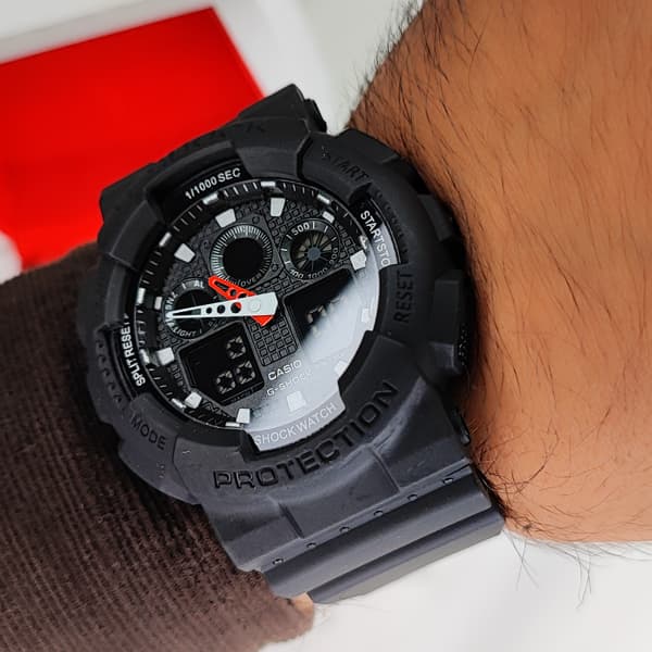 ساعت مچی جیشاک دو زمانه مشکی G-Shock (دو موتوره) — تصویر ۵