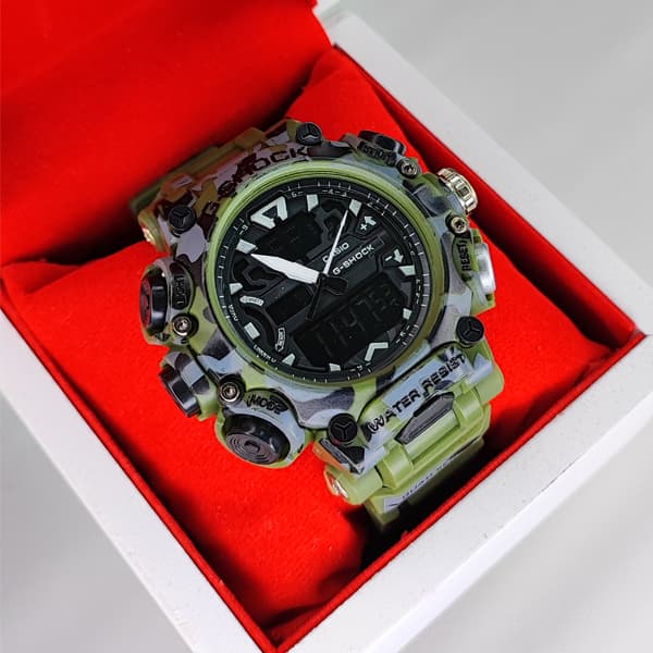 ساعت مچی جی‌شاک دو زمانه ارتشی سبز G-Shock (دو موتوره)