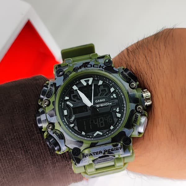 ساعت مچی جی‌شاک دو زمانه ارتشی سبز G-Shock (دو موتوره) — تصویر ۸