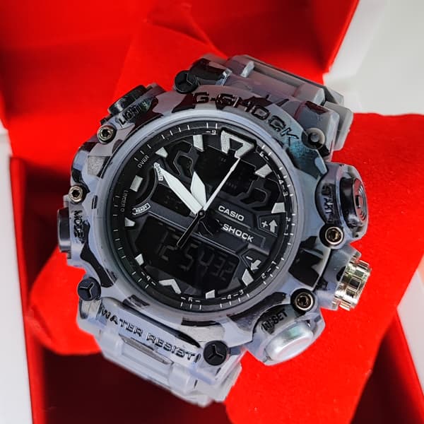 ساعت مچی جیشاک دو زمانه ارتشی خاکستری G-Shock (دو موتوره) — تصویر ۴