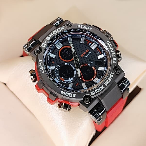 ساعت مچی جیشاک دو زمانه مشکی قرمز مدل 5544 G-Shock (دو موتوره) — تصویر ۵