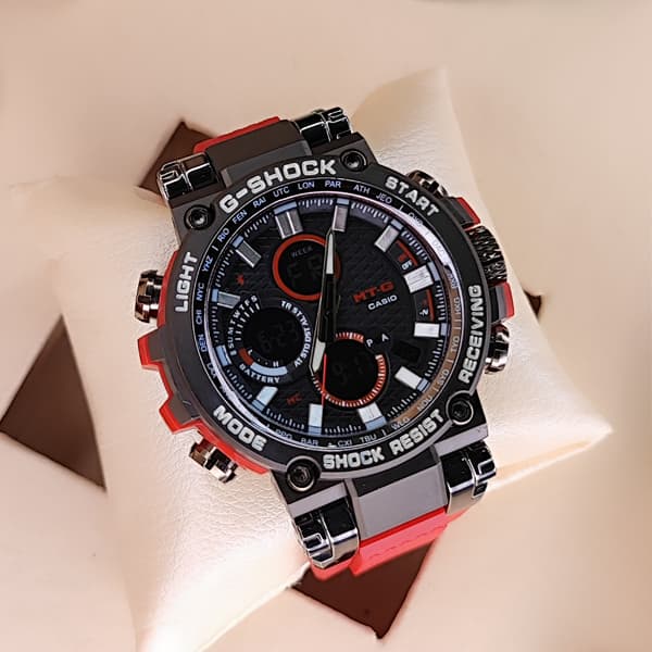 ساعت مچی جی‌شاک دو زمانه مشکی قرمز مدل 5544 G-Shock (دو موتوره)