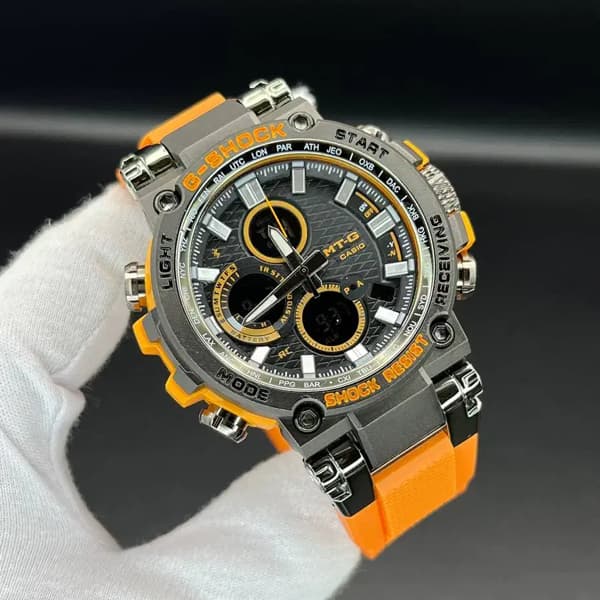 ساعت مچی جی‌شاک دو زمانه مشکی نارنجی مدل 5544 G-Shock (دو موتوره)
