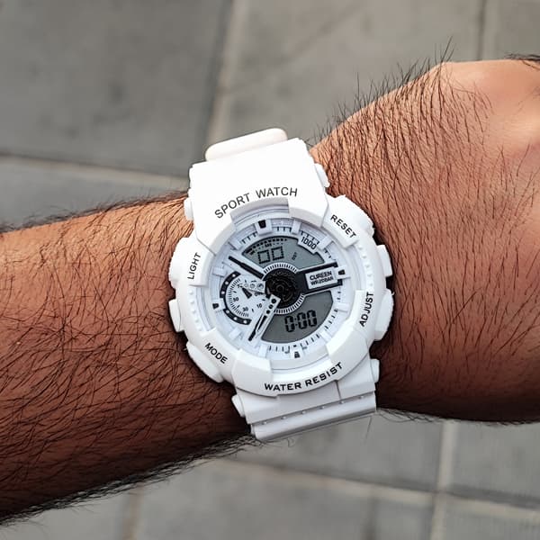 ساعت مچی دو زمانه جی شاک سفید مدل K0918 — تصویر ۲
