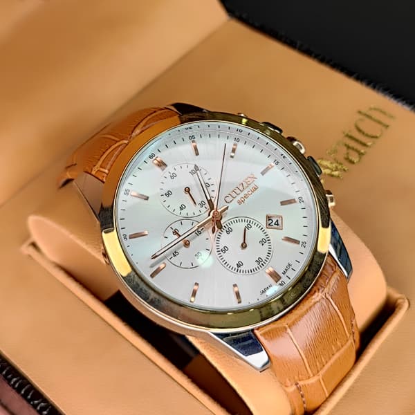 ساعت مچی مردانه سیتیزن رزگلد موتور ژاپن مدل S107334 (تک موتور)