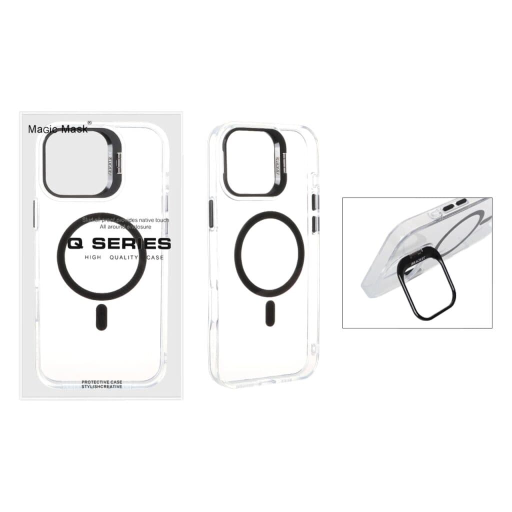 قاب اورجینال Q Series Bracket کریستالی Magsafe لنز استندشو Apple iPhone 16 Pro Max – مشکی (پک دار) — تصویر ۲
