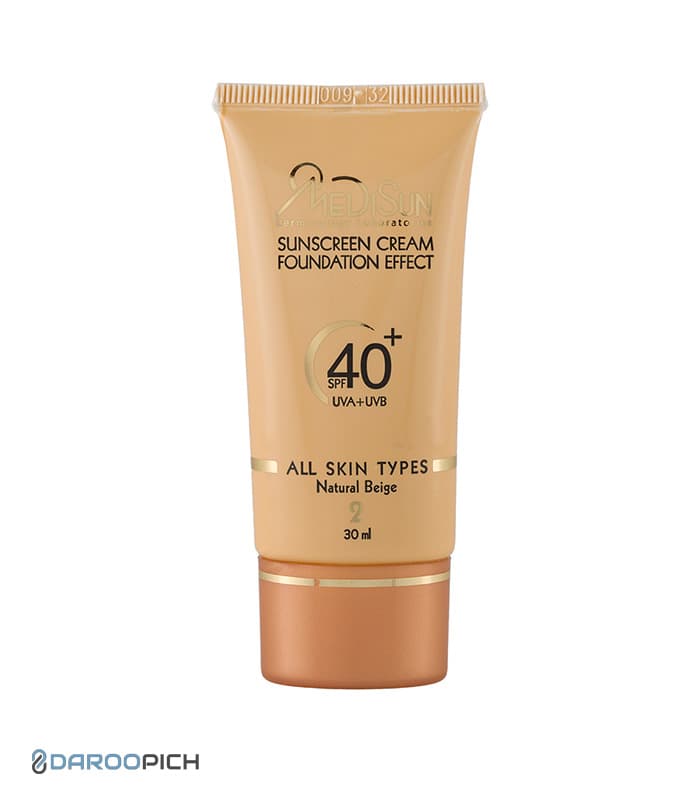 کرم ضد آفتاب SPF40 کرم پودری مدیسان بژ طبیعی