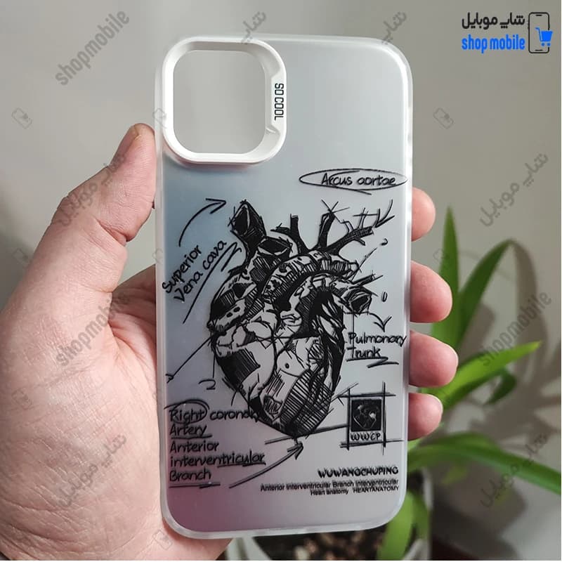 قاب گوشی آیفون 12 / آیفون 12 پرو (کاور فانتزی So Cool طرح آناتومی قلب Silver)