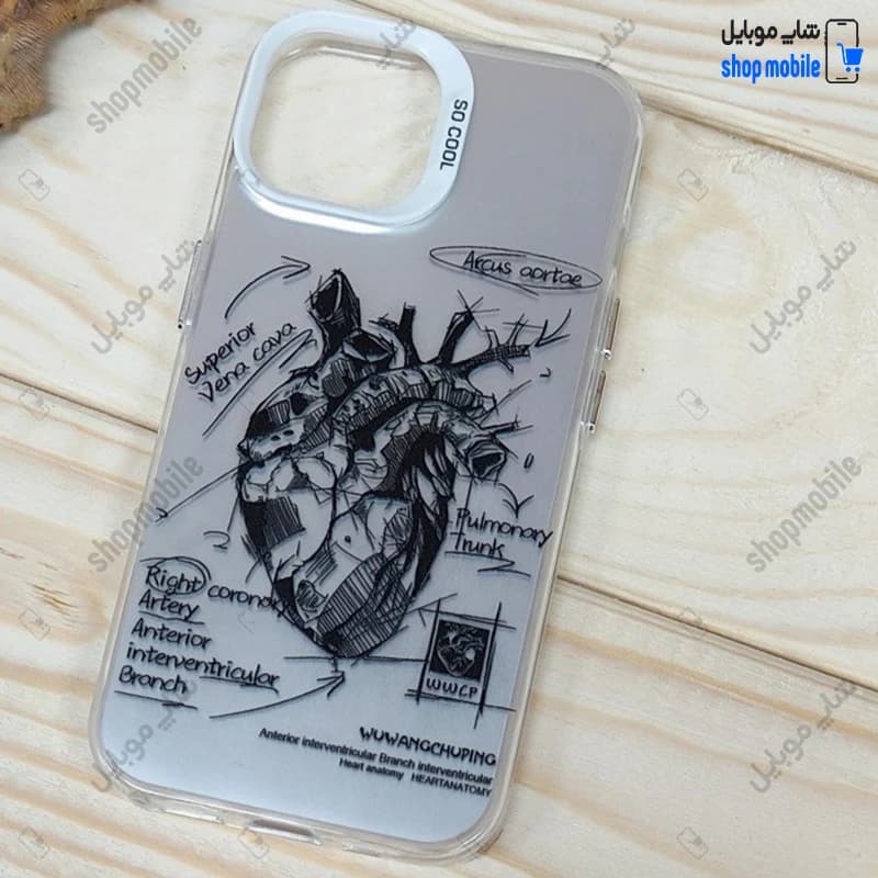 قاب گوشی آیفون 11 (کاور فانتزی So Cool طرح آناتومی قلب Silver) — تصویر ۲