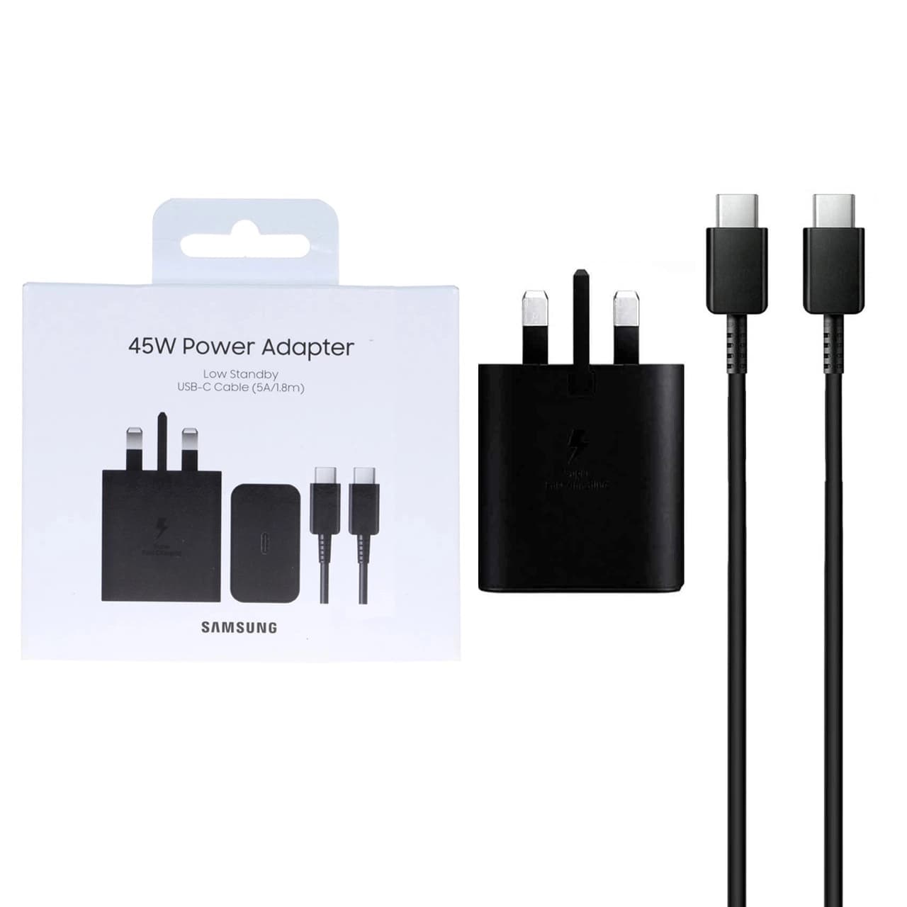 شارژر دیواری PD و فست Samsung مدل EP-T4511 45W به همراه کابل شارژ Type-C To Type-C – مشکی – RH — تصویر ۴
