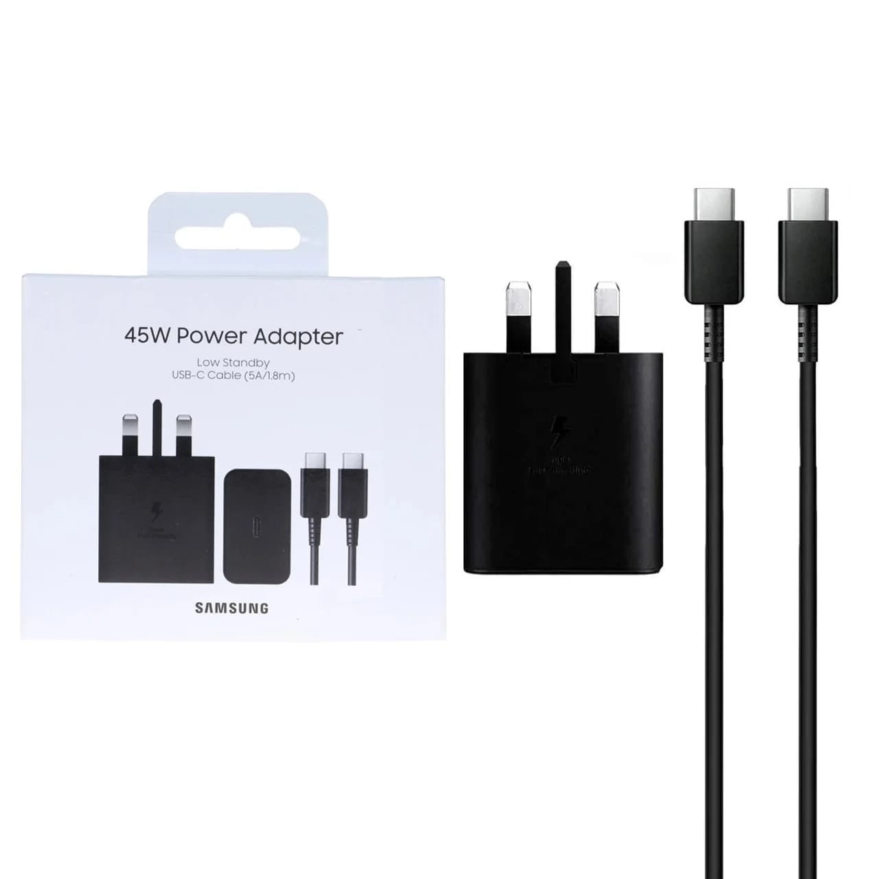 شارژر دیواری PD و فست Samsung مدل EP-T4511 45W به همراه کابل شارژ Type-C To Type-C – مشکی – RH