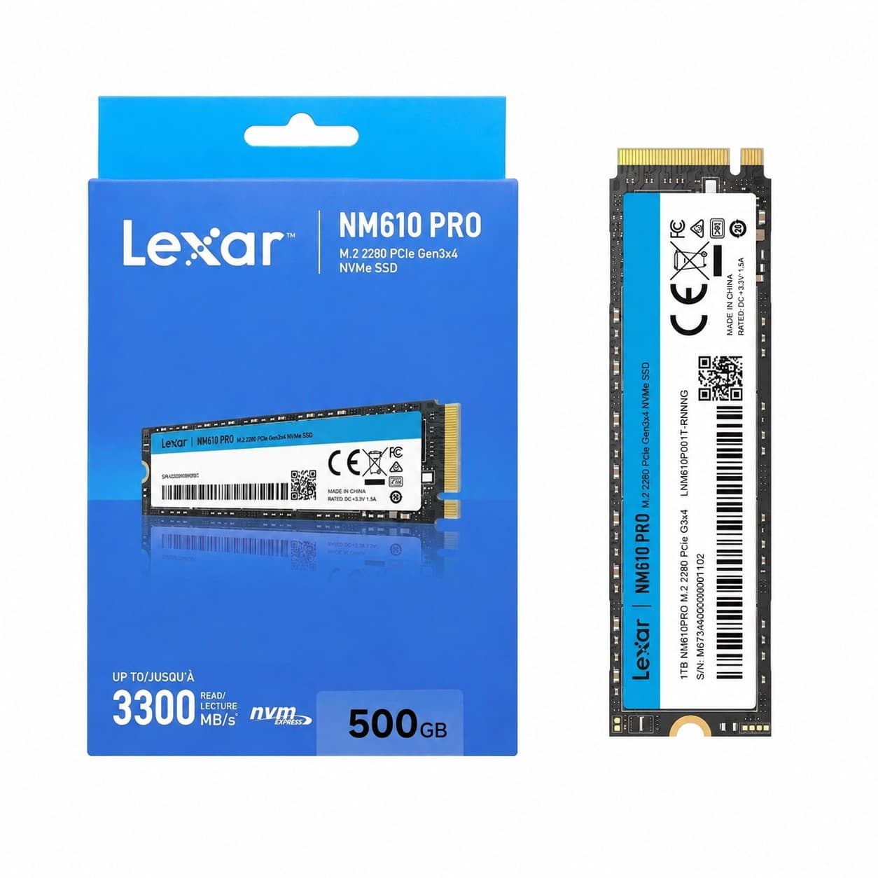 حافظه اس اس دی اینترنال لکسار مدل Lexar NM610PRO M.2 2280 NVMe 500GB — تصویر ۲