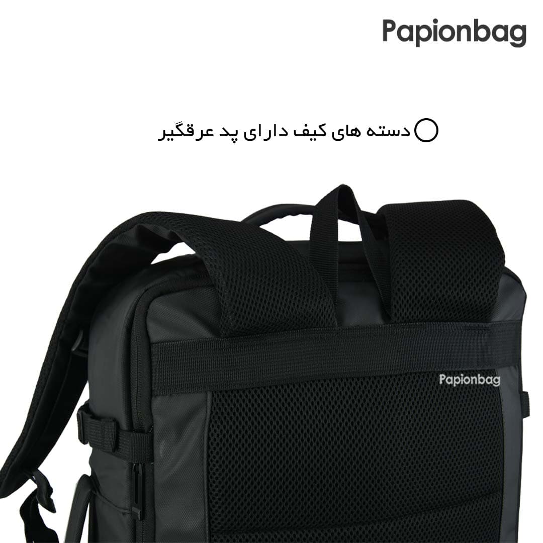 کوله پشتی لپ تاپ و سفر دارای جای کفش و امکان افزایش حجم کد349 — تصویر ۶